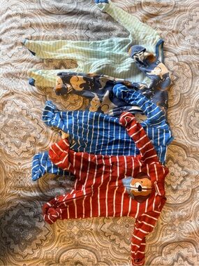Newborn Sleepers - Red, Blue, Green, Navy Animal Prints